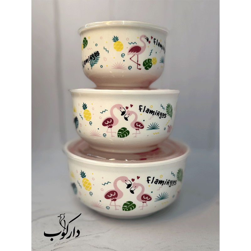 ظرف نگهدارنده سه تیکه سرامیکی